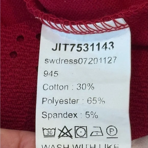 Red Laser Cut Scallop Hem Bell Sleeve Top 3XL Holiday Party Casual Festive Chic - Picture 6 of 11